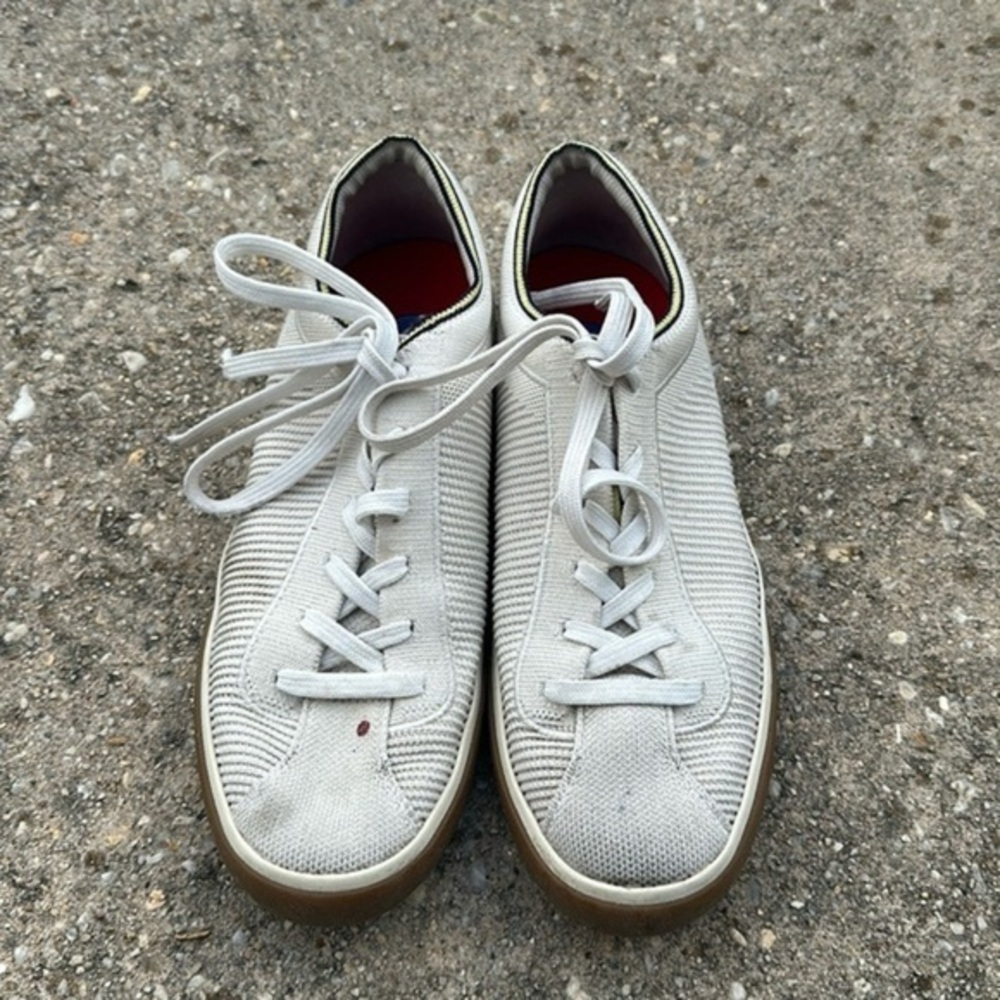 Rothy’s The Lace Up Sneaker Vanilla Gum Women’s Casual Shoes Size 9 Retired